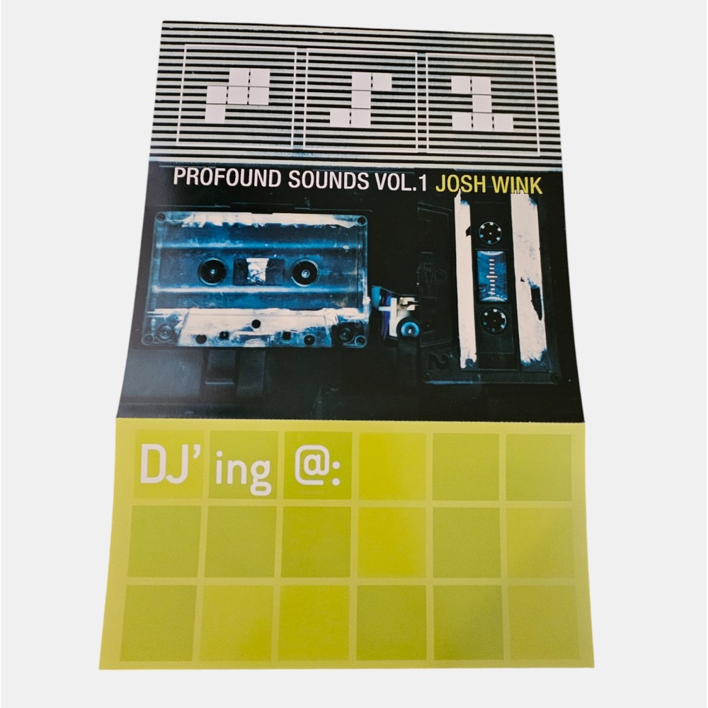 Josh Wink Profound Sounds Vol. 1‎ 1999 Promo Poster 12x18 Double Sided Ovum